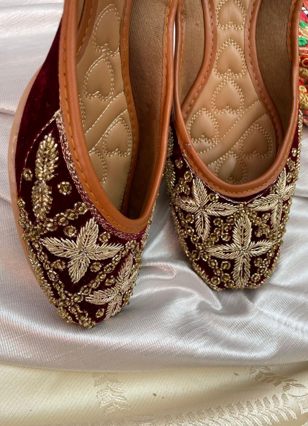 Desi Colour Women Indian Ethnic Footwear-Velvet Maroon | Grocsy