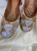 Desi Colour Women Indian Ethnic Footwear-Peach Pearl | Grocsy