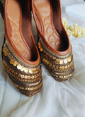 Desi Colour Women Indian Ethnic Footwear-Copper Dabka | Grocsy