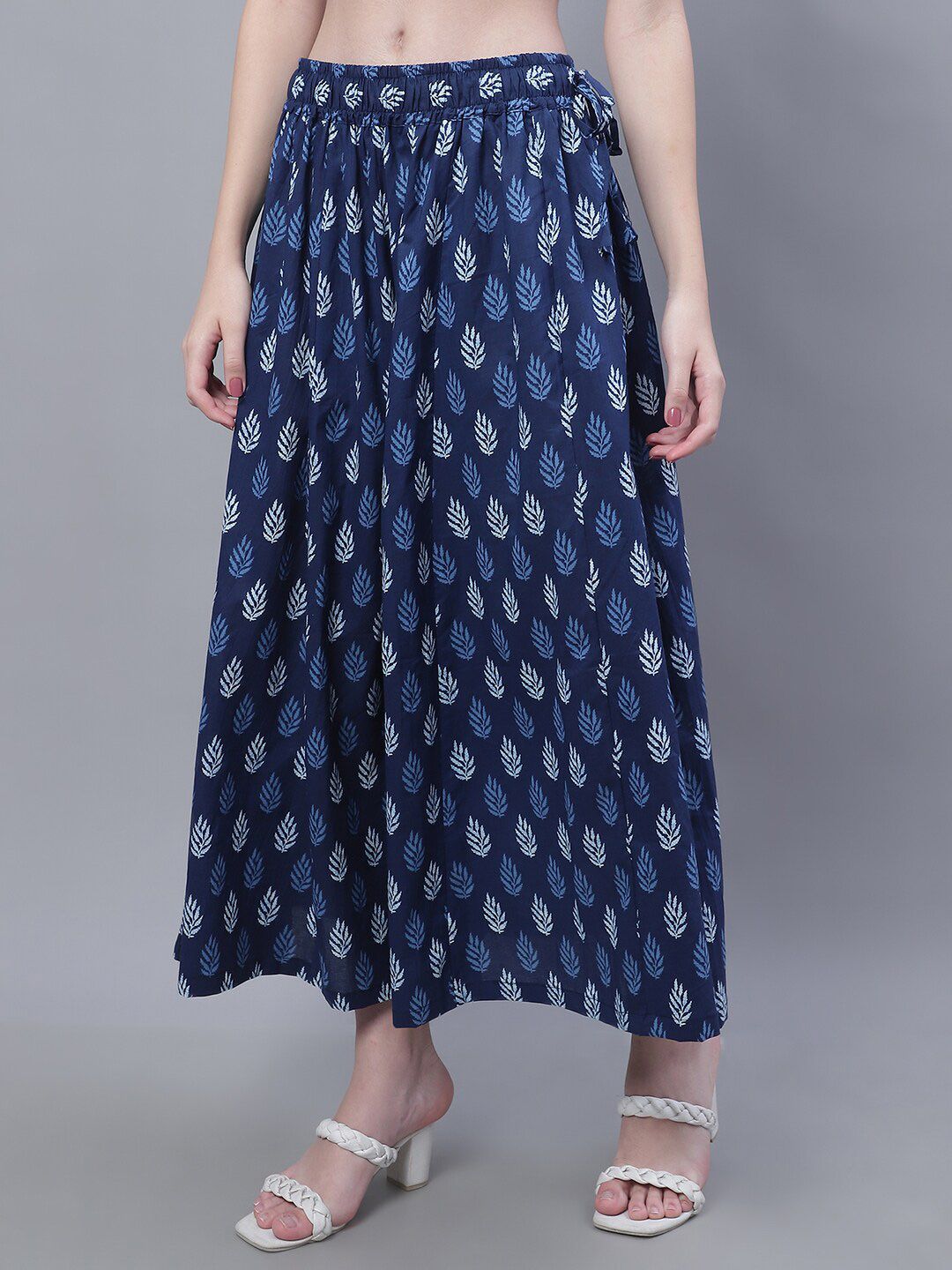 TAG 7 Women Mid-Rise Floral Printed Flared Ethnic Pure Cotton Palazzos | Grocsy