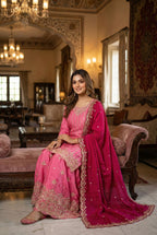 Anaita Pink Chinon Stitched Suit With Embroidery & Sequence Work | Grocsy