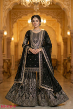 Anaita Black Georgette Stitched Suit With Embroidery & Sequence Work | Grocsy