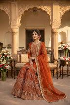 Anaita Orange Georgette Stitched Suit With Embroidery & Sequence Work | Grocsy