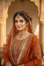 Anaita Orange Georgette Stitched Suit With Embroidery & Sequence Work | Grocsy