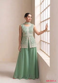 Anaita Green Georgette Stitched Palazzo Suit with Embroidery & Sequence Work | Grocsy
