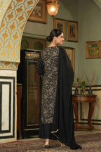 Juniper Black Rayon Festive Embroidered Straight Skd For Women | Grocsy
