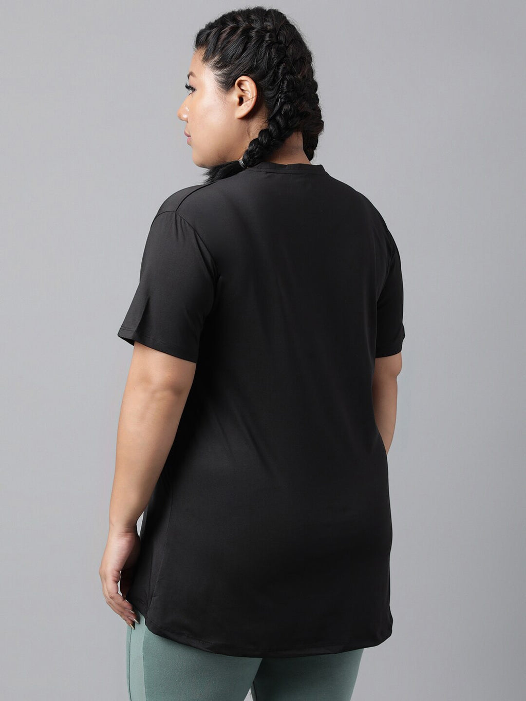 MKH Plus Size Typography Printed Dri-FIT Relaxed Fit Drop-Shoulder Sleeves Gym T-shirt | Grocsy