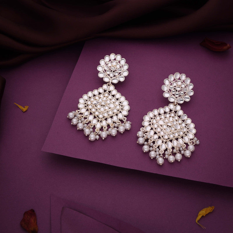 Tehzeeb Creations Gold-Polished Traditional Dangle Earrings | Grocsy