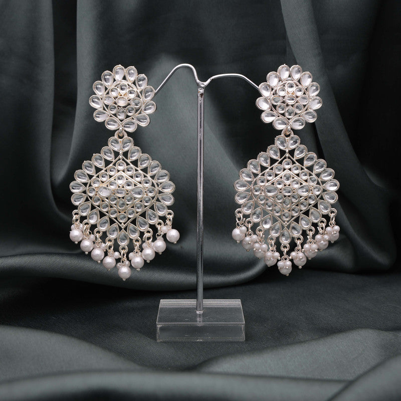 Tehzeeb Creations Gold-Polished Traditional Dangle Earrings | Grocsy