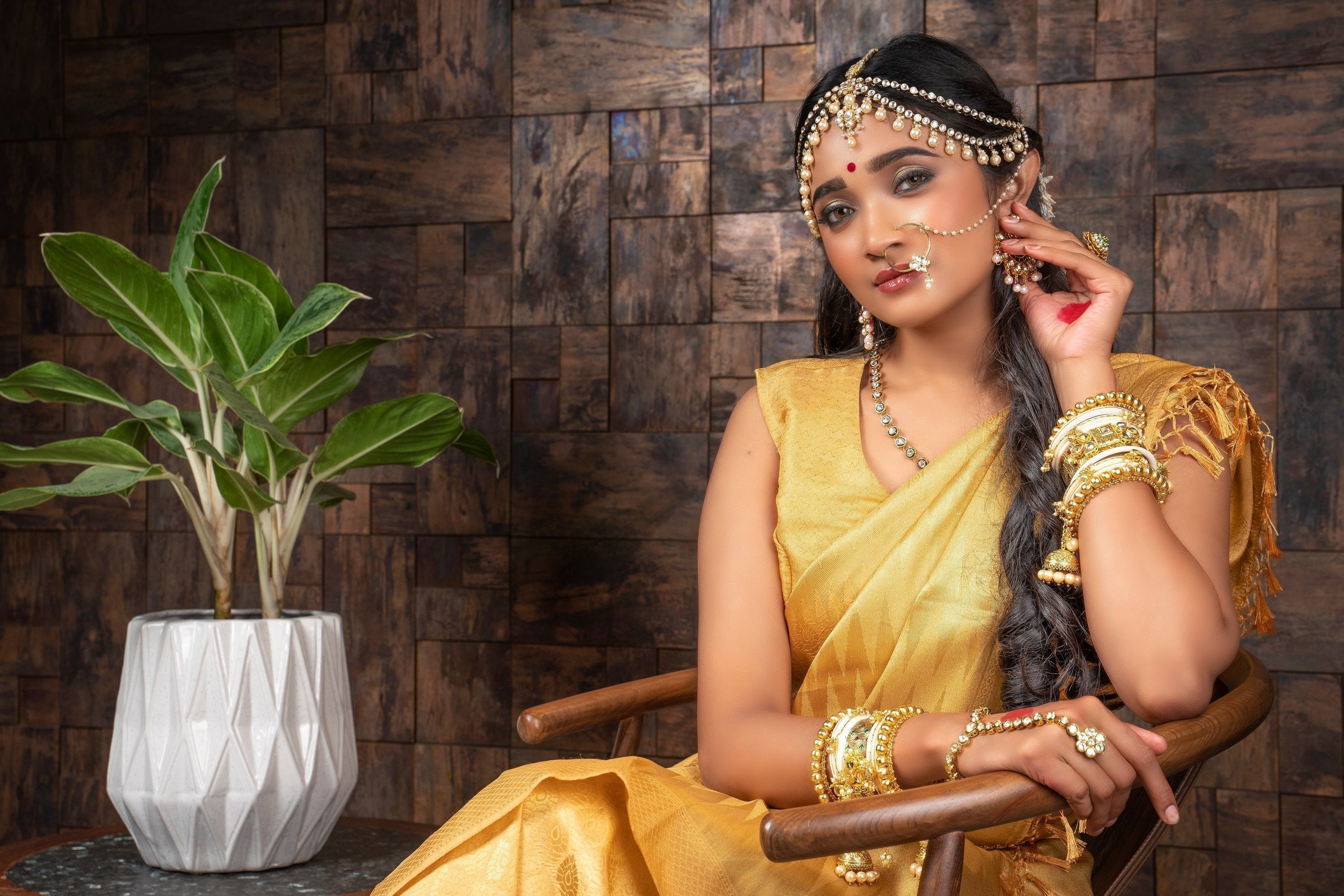 Vardha Tuscan Yellow Golden Zari Kanjeevaram Silk Saree | Grocsy