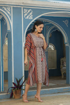 Juniper Cream Georgette Festive Printed Straight Kaftan For Women | Grocsy