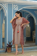Juniper Cream Georgette Festive Printed Straight Kaftan For Women | Grocsy