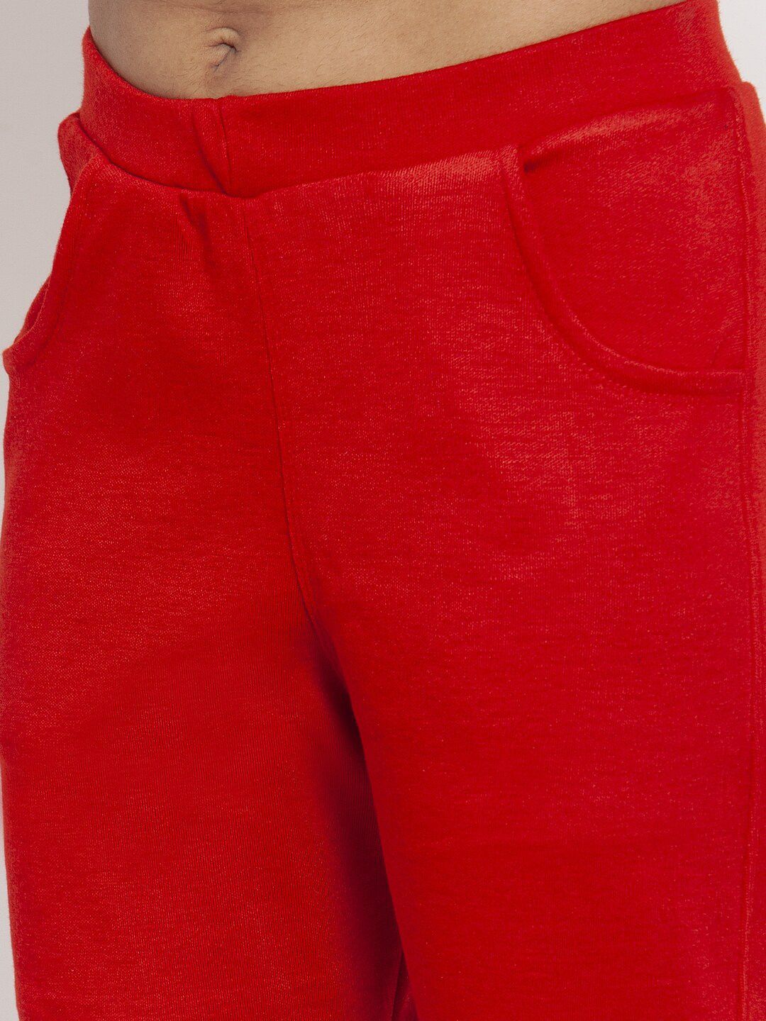 TAG 7 Women Red Solid Ankle-Length Woolen Pants | Grocsy
