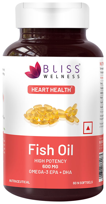 Bliss Welness Heart Health Arctic Fish Oil High Potency Omega-3 Softgel Capsule | Grocsy