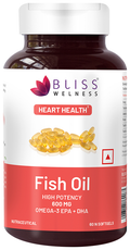 Bliss Welness Heart Health Arctic Fish Oil High Potency Omega-3 Softgel Capsule | Grocsy