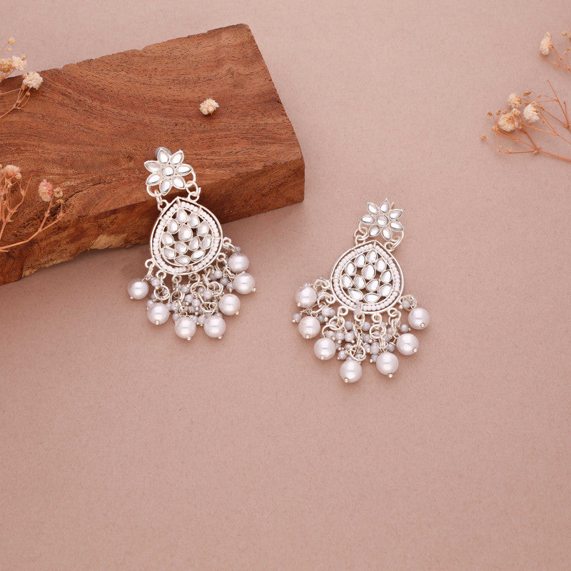 Tehzeeb Creations Gold-Polished Traditional Dangle Earrings | Grocsy