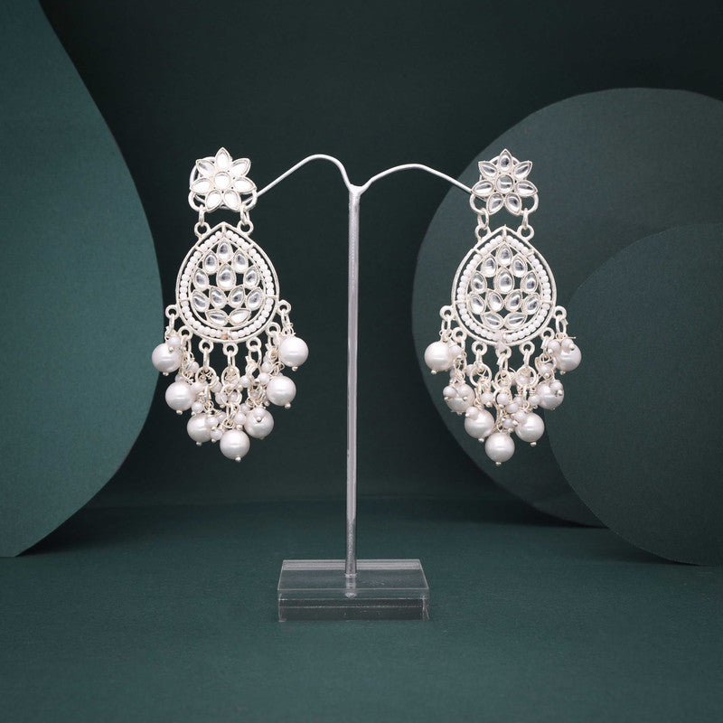 Tehzeeb Creations Gold-Polished Traditional Dangle Earrings | Grocsy
