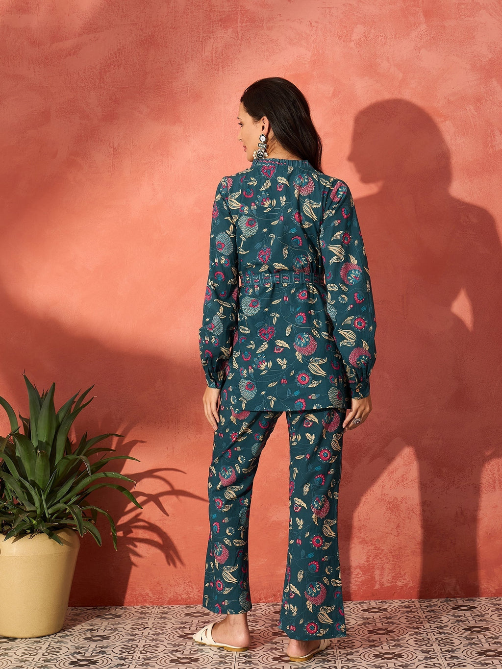 InWeave Blue Kalamkari Co Ord Set | Grocsy