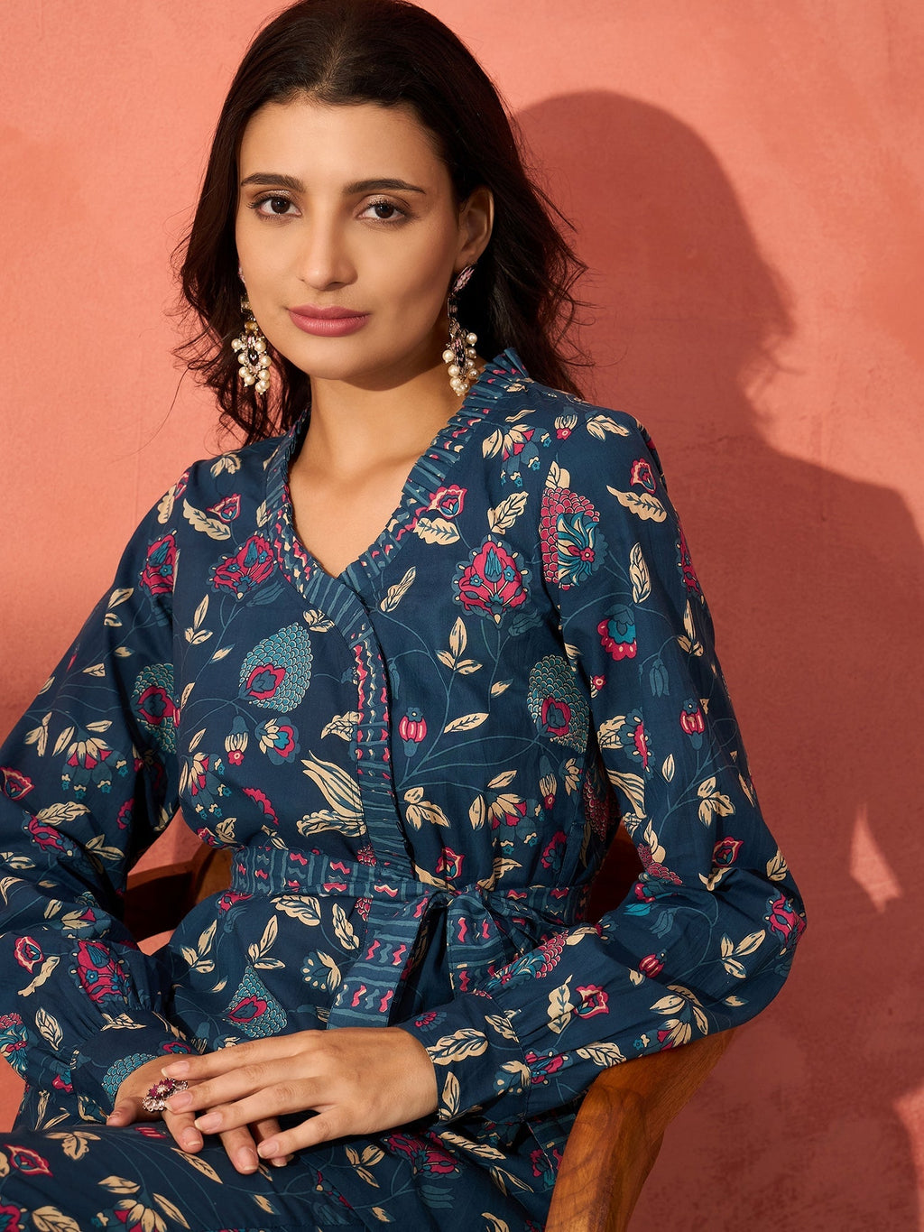 InWeave Blue Kalamkari Co Ord Set | Grocsy