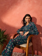 InWeave Blue Kalamkari Co Ord Set | Grocsy