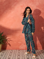 InWeave Blue Kalamkari Co Ord Set | Grocsy