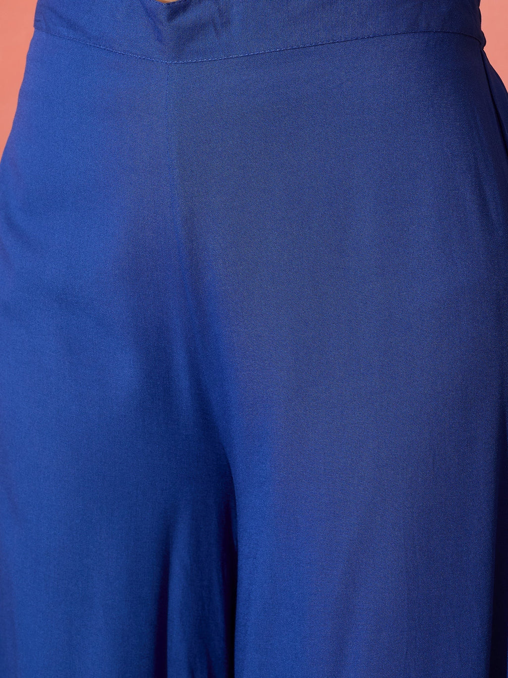 InWeave Strappy Ink Blue With Blue Fuchsia Floral Organza Dupatta Set | Grocsy