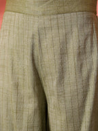 InWeave Olive Lurex Short Palazzo Kurta Set | Grocsy