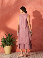InWeave Wine Lurex Short Palazzo Kurta Set | Grocsy