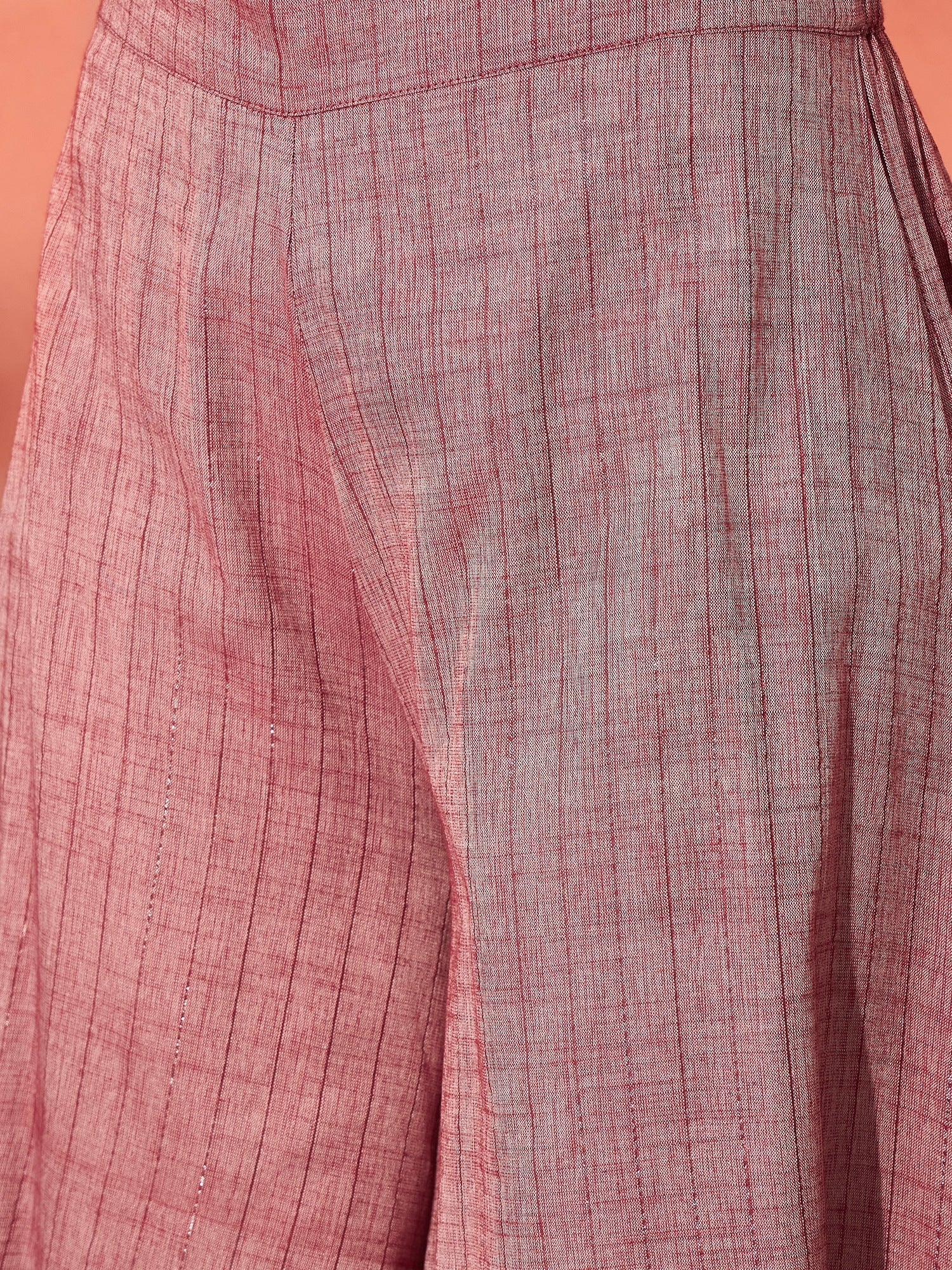 InWeave Wine Lurex Short Palazzo Kurta Set | Grocsy