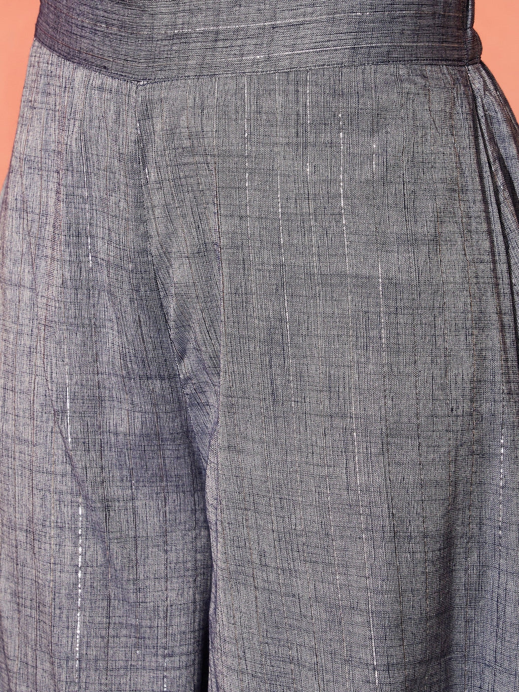 InWeave Blue Lurex Short Palazzo Kurta Set | Grocsy