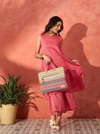 InWeave Red Lurex Short Palazzo Kurta Set | Grocsy