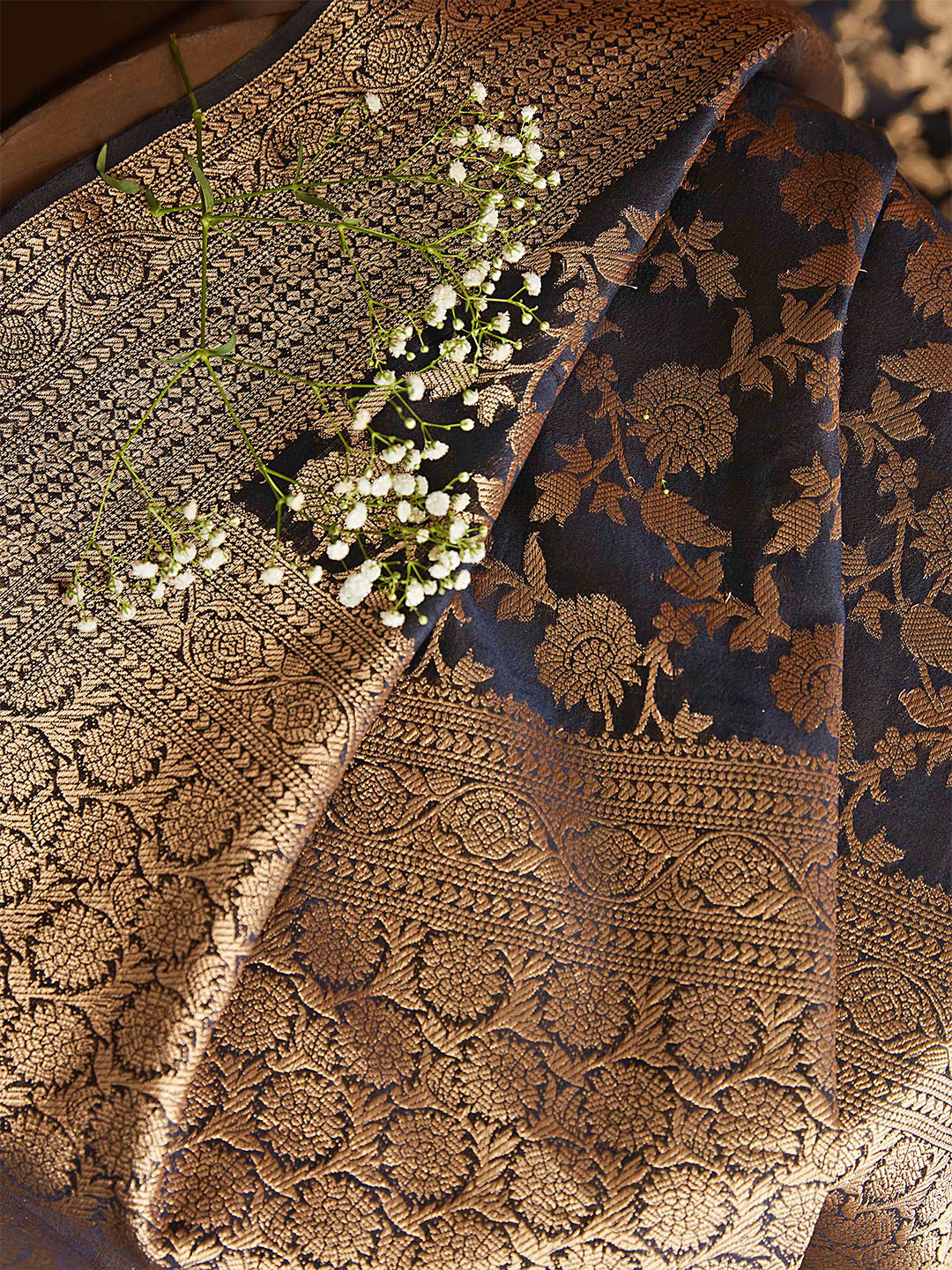 Sangria Floral Woven Design Sarees | Grocsy