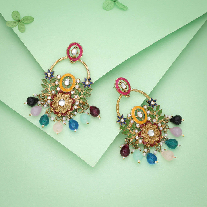 Tehzeeb Creations Multi Beads Multi Colour Earrings | Grocsy