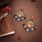 Tehzeeb Creations Multi Beads Multi Colour Earrings | Grocsy