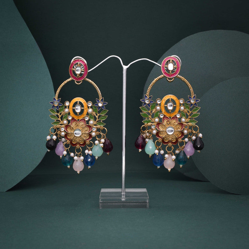 Tehzeeb Creations Multi Beads Multi Colour Earrings | Grocsy