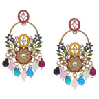 Tehzeeb Creations Multi Beads Multi Colour Earrings | Grocsy