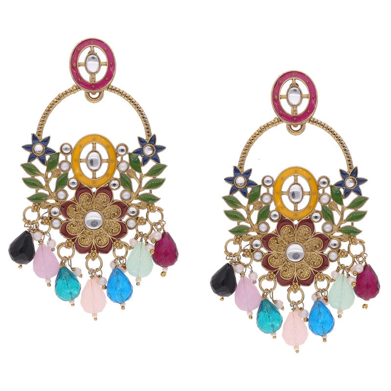 Tehzeeb Creations Multi Beads Multi Colour Earrings | Grocsy