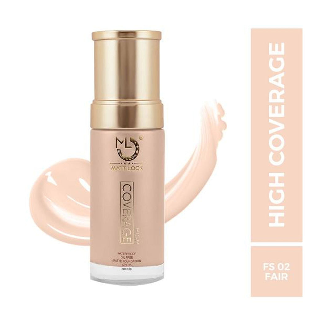 Matt Look High Coverage Waterproof Oil Free Matte SPF 25 Foundation - Fair | Grocsy