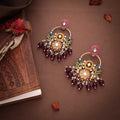 Tehzeeb Creations Pink Beads Multi Colour Earrings | Grocsy