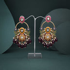 Tehzeeb Creations Pink Beads Multi Colour Earrings | Grocsy
