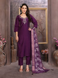 Vedant Vastram Kurta Pant set with Dupatta having Beautiful Hand work (Khatli Work) - Wine | Grocsy