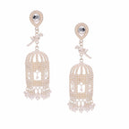 Tehzeeb Creations Gold-Polished Parrot Design Earrings | Grocsy