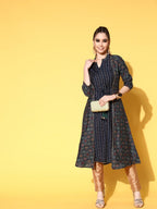 All About You Women Printed Bold Decorations Layered A-Line Kurta | Grocsy