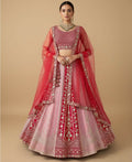 Lehenga Mart Pink Faux Georgette Designer Bollywood Style Wedding Wear Lehenga Choli | Grocsy