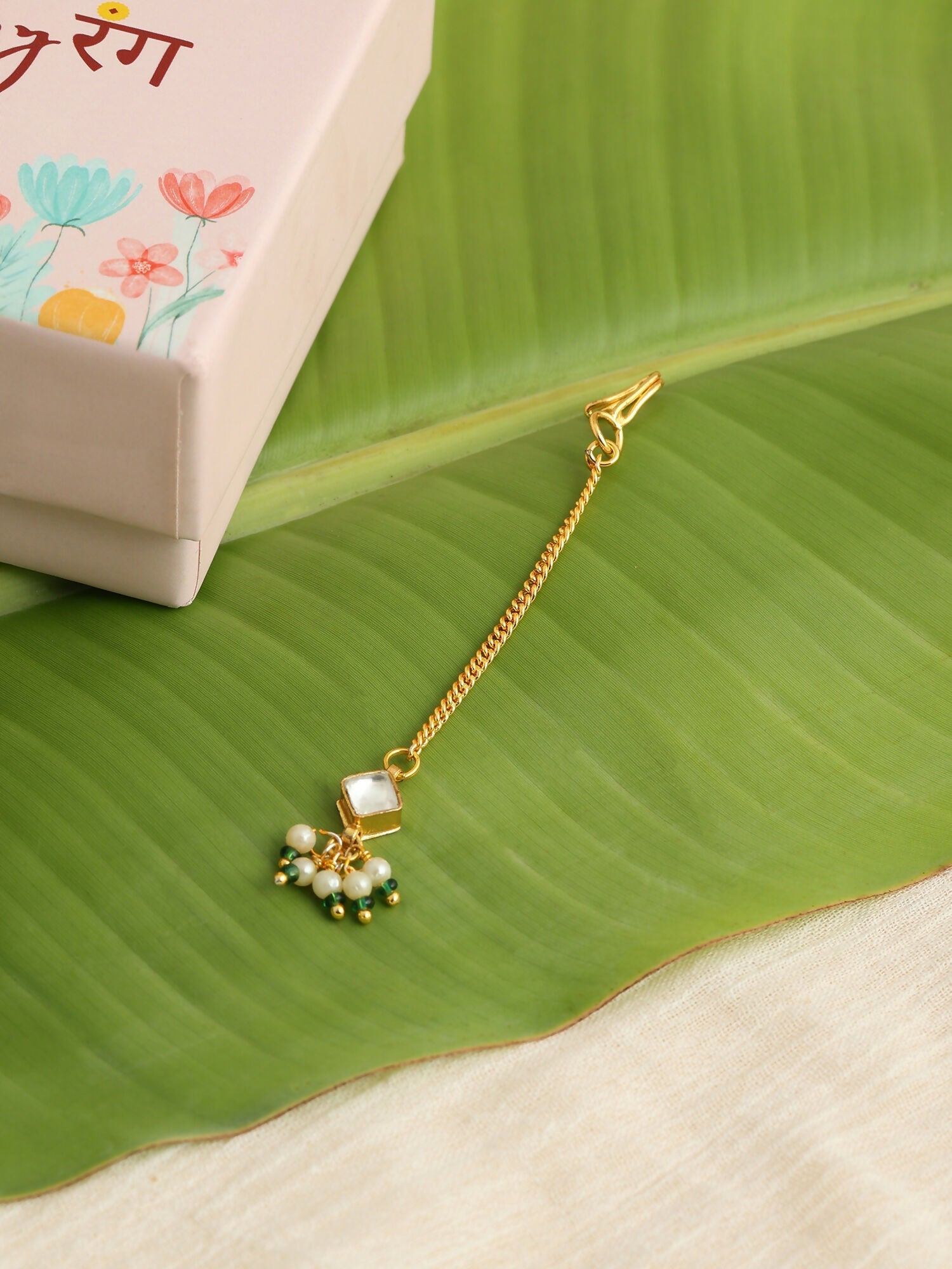 Ruby Raang Jhumka Drop Tikka | Grocsy
