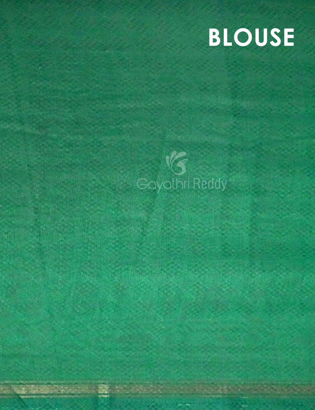 Rama Green Floral Design Semi Chanderi Saree By Gayathri Reddy Designer Studio | Grocsy