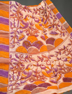 Orange With Off White Colour Leheriya Georgette Saree By Gayathri Reddy Designer Studio | Grocsy