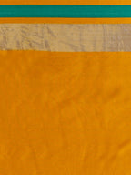 Saree Mall Mustard & Green Silk Cotton Colourblocked Kanjeevaram Saree | Grocsy