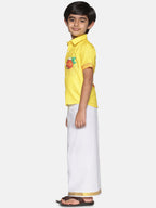 Sethukrishna Boys Yellow Printed Shirt | Grocsy