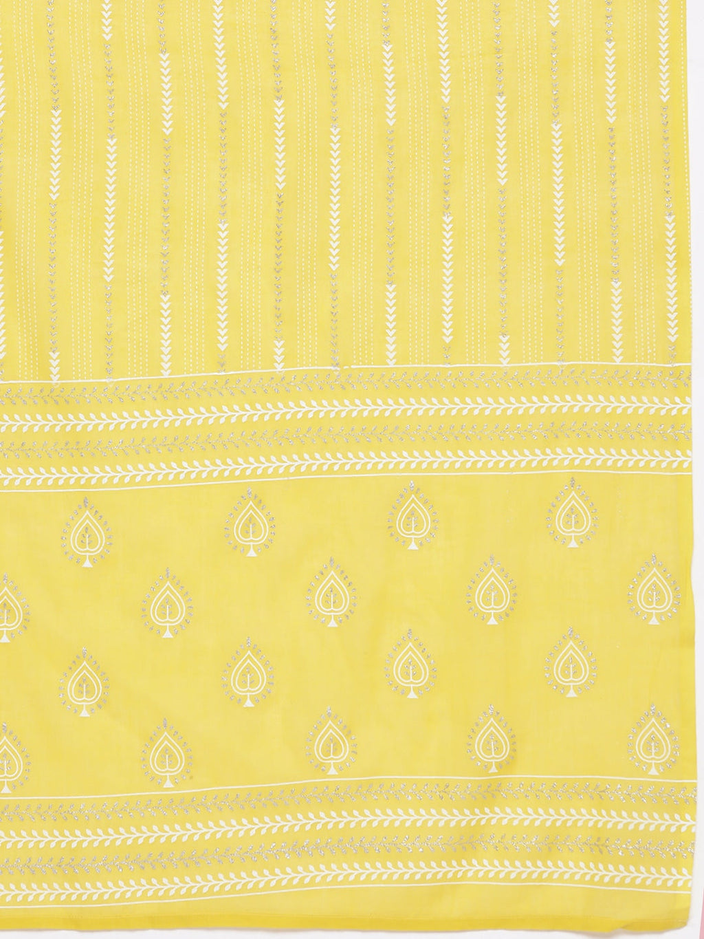 HERE&NOW Ethnic Motifs Printed Gotta Patti Pure Cotton Kurta with Sharara & Dupatta | Grocsy